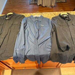 Men's Black and Blue collared shirts